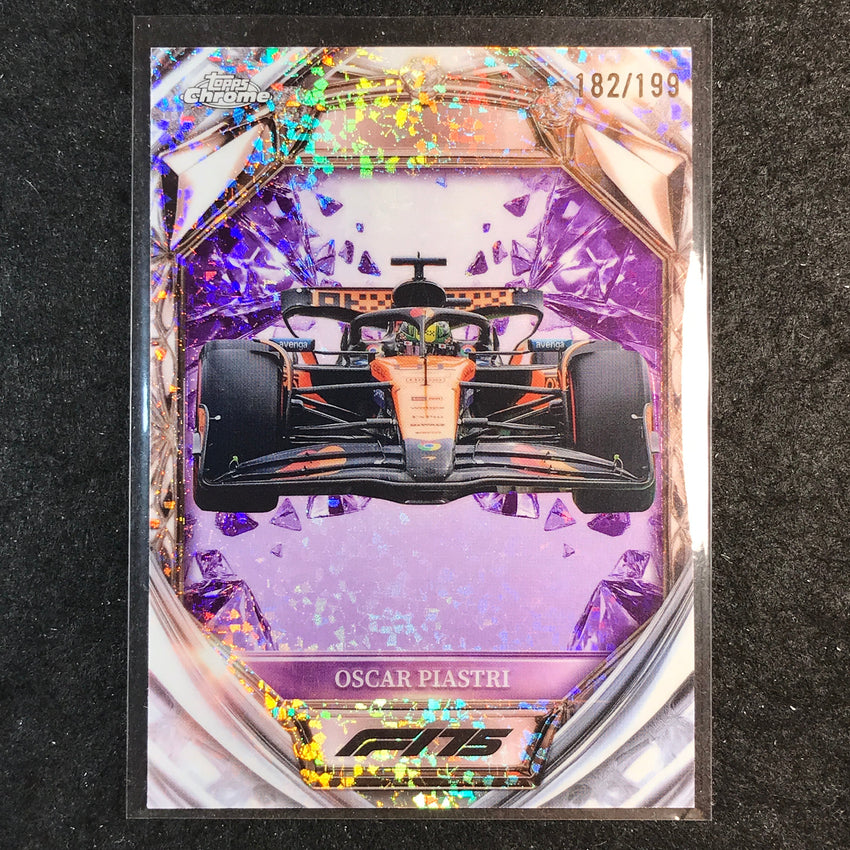 2025 Topps Chrome F1 OSCAR PIASTRI Diamond 75th Anniversary Purple 182/199 #26