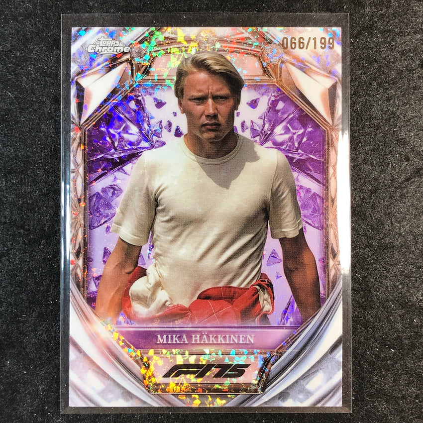 2025 Topps Chrome F1 MIKA HAKKINEN Diamond 75th Anniversary Purple 66/199 #48