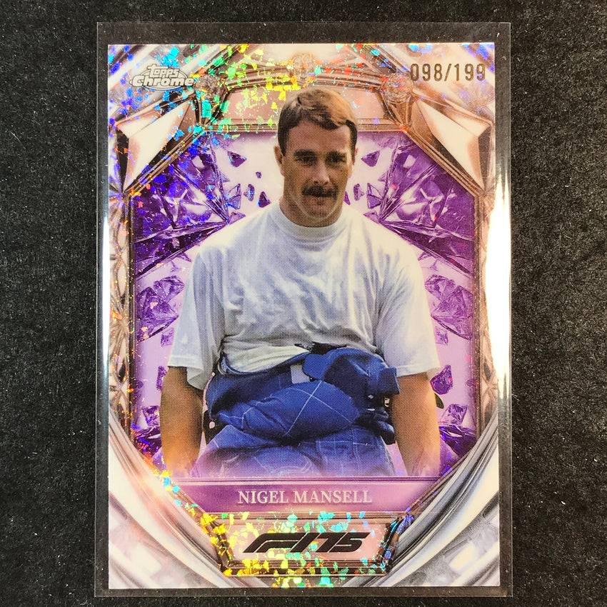 2025 Topps Chrome F1 NIGEL MANSELL Diamond 75th Anniversary Purple 98/199 #49