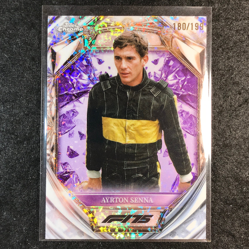 2025 Topps Chrome F1 AYRTON SENNA Diamond 75th Anniversary Purple 180/199 #50