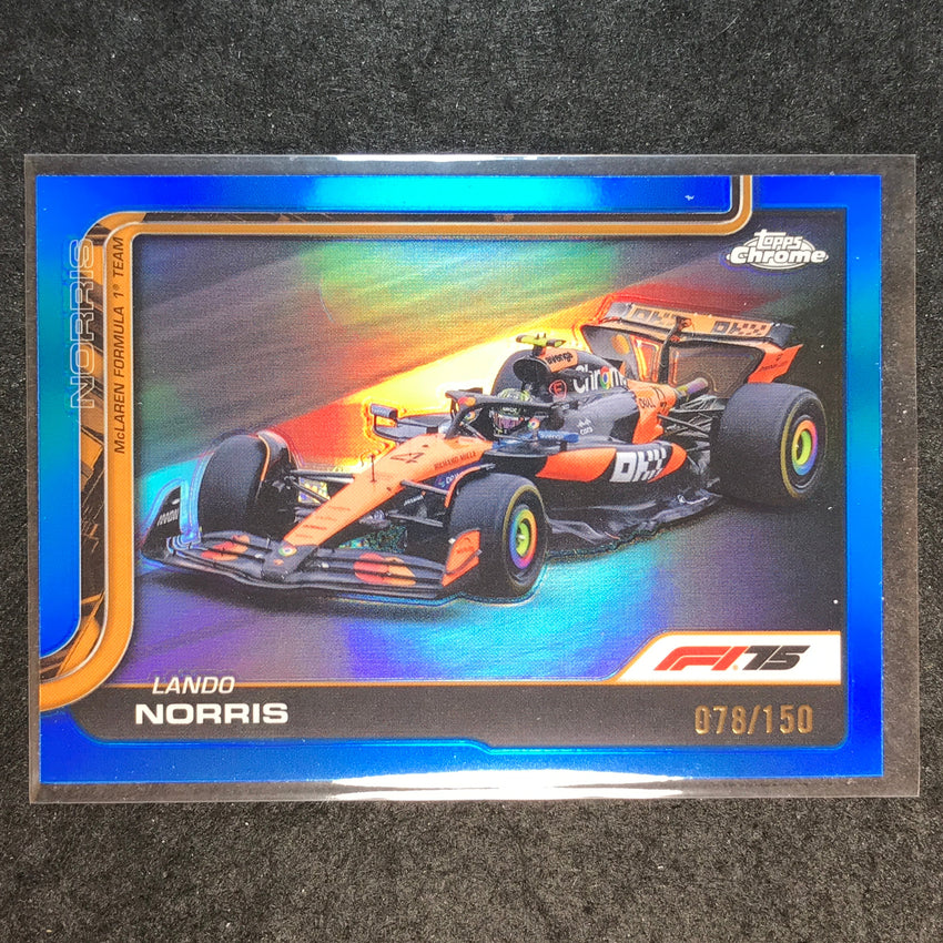 2025 Topps Chrome F1 LANDO NORRIS Blue 78/150 #77