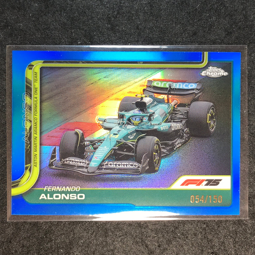 2025 Topps Chrome F1 FERNANDO ALONSO Blue 54/150 #81