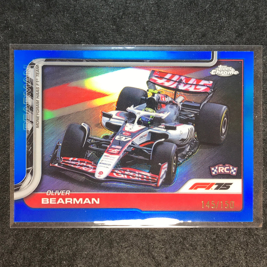 2025 Topps Chrome F1 OLIVER BEARMAN Rookie Blue 145/150 #86