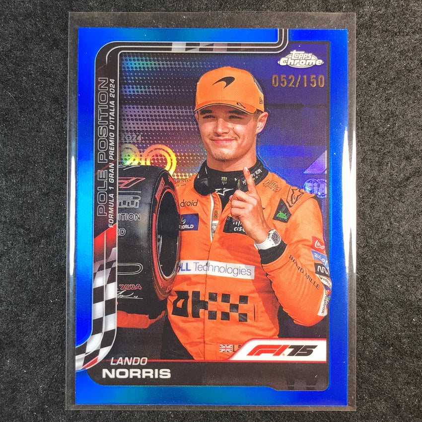 2025 Topps Chrome F1 LANDO NORRIS Blue 52/150 #120