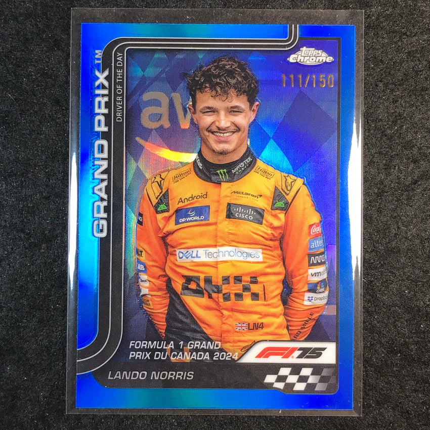 2025 Topps Chrome F1 LANDO NORRIS Blue 111/150 #130
