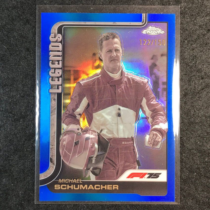 2025 Topps Chrome F1 MICHAEL SCHUMACHER Legends Blue 122/150 #158