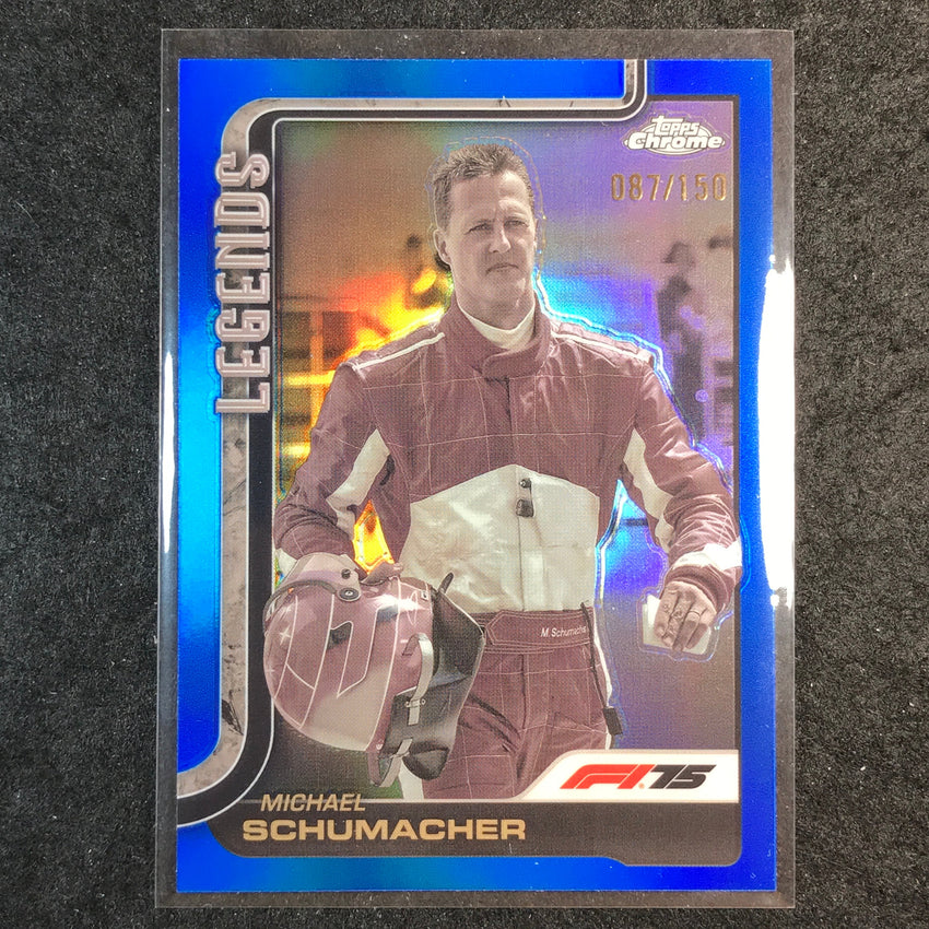 2025 Topps Chrome F1 MICHAEL SCHUMACHER Legends Blue 87/150 #158