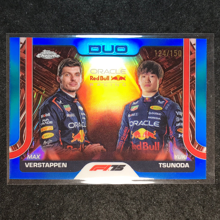 2025 Topps Chrome F1 MAX VERSTAPPEN YUKI TSUNODA Duo Blue 124/150 #164
