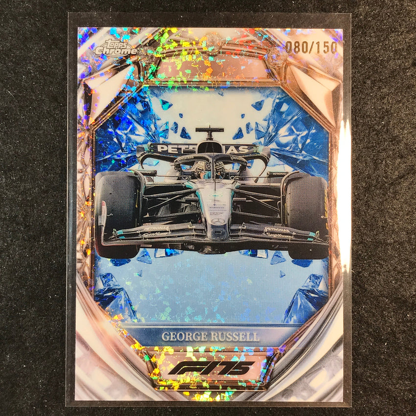 2025 Topps Chrome F1 GEORGE RUSSELL Diamond 75th Anniversary Blue 80/150 #27