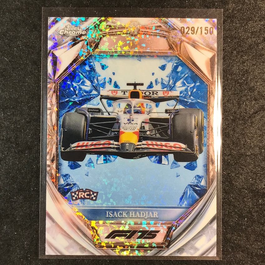 2025 Topps Chrome F1 ISACK HADJAR Diamond 75th Anniversary Blue 29/150 #32