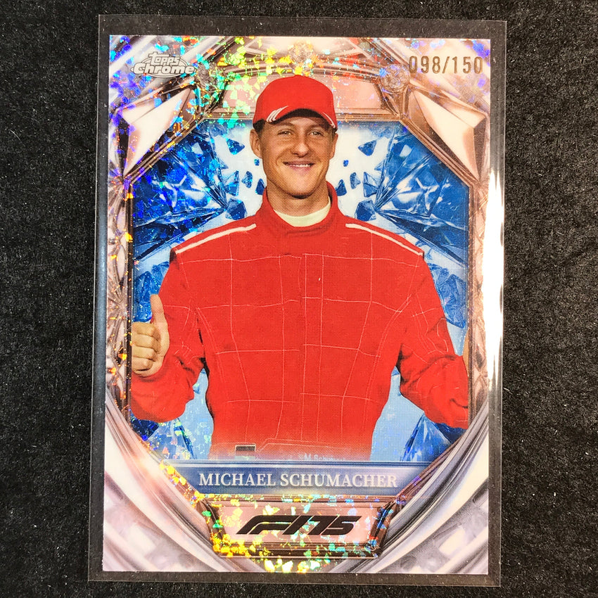 2025 Topps Chrome F1 MICHAEL SCHUMACHER Diamond 75th Anniversary Blue 98/150 #47
