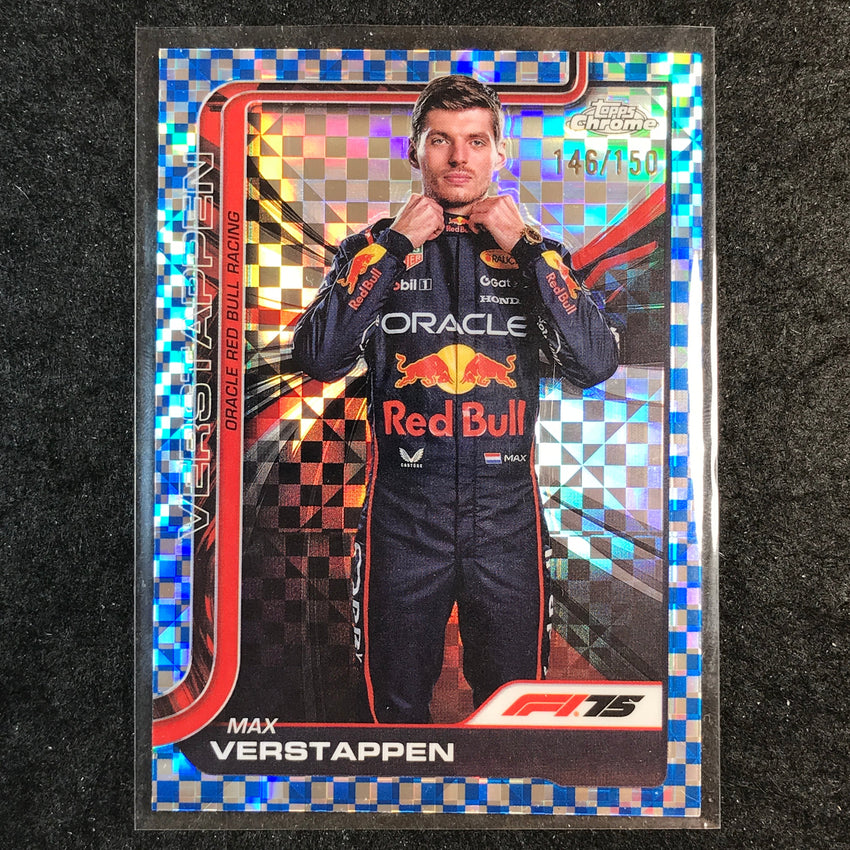 2025 Topps Chrome F1 MAX VERSTAPPEN Blue Checker Flag 146/150 #1