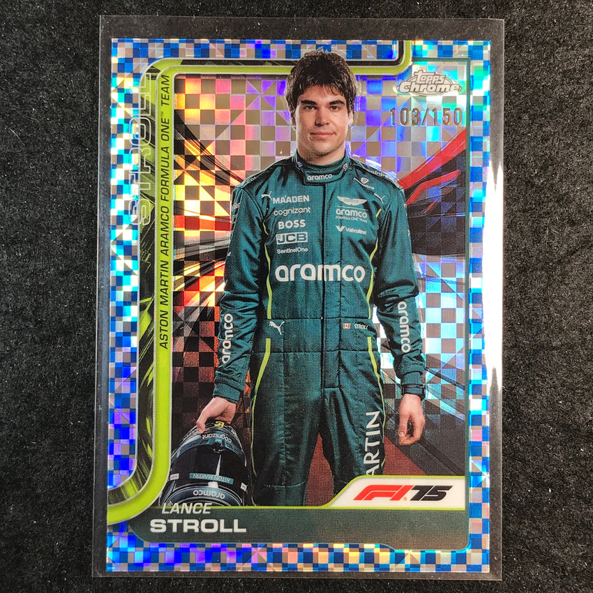 2025 Topps Chrome F1 LANCE STROLL Blue Checker Flag 103/150 #10