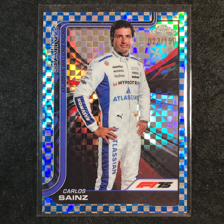 2025 Topps Chrome F1 CARLOS SAINZ Blue Checker Flag 23/150 #18