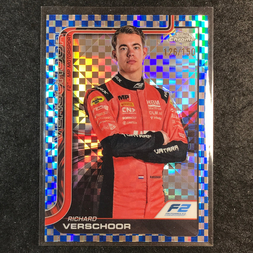 2025 Topps Chrome F1 RICHARD VERSCHOOR Blue Checker Flag 126/150 #25