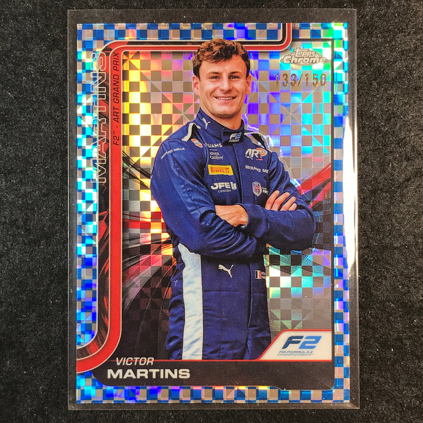 2025 Topps Chrome F1 VICTOR MARTINS Blue Checker Flag 133/150 #34
