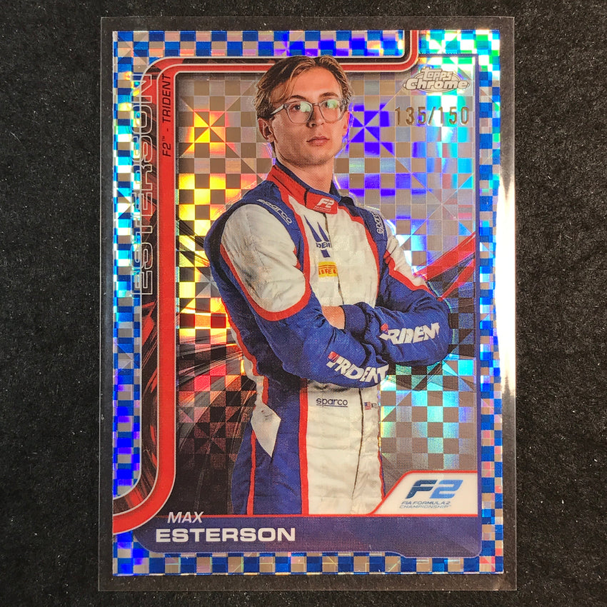 2025 Topps Chrome F1 MAX ESTERSON Blue Checker Flag 135/150 #39