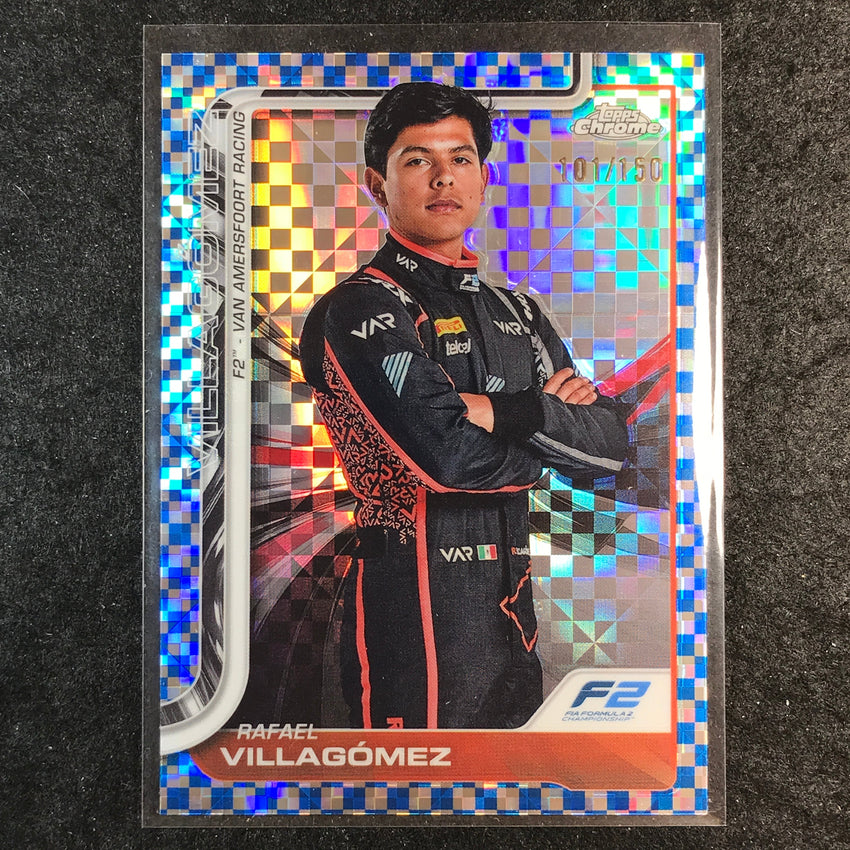 2025 Topps Chrome F1 RAFAEL VILLAGOMEZ Blue Checker Flag 101/150 #42