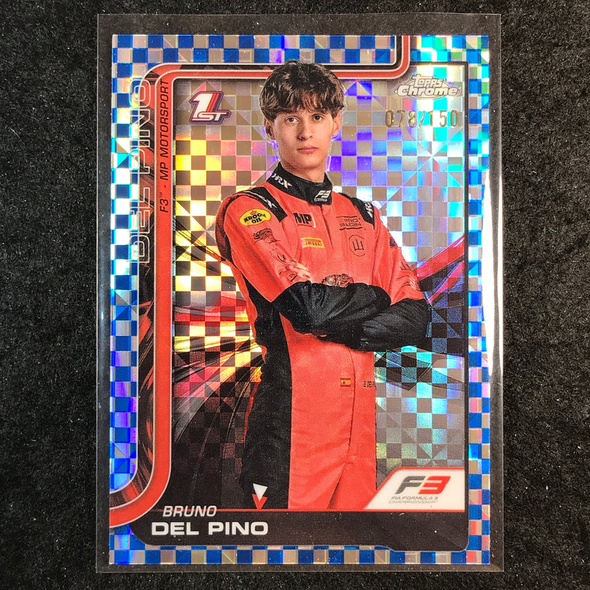 2025 Topps Chrome F1 BRUNO DEL PINO Blue Checker Flag 78/150 #50
