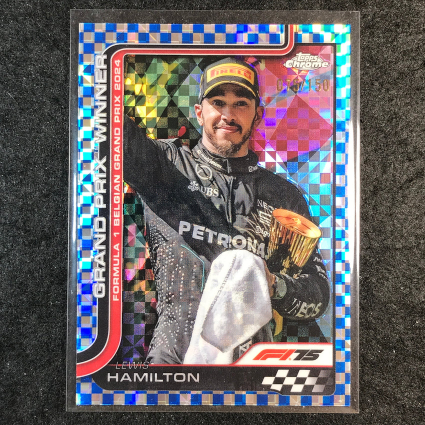2025 Topps Chrome F1 LEWIS HAMILTON Blue Checker Flag 75/150 #106