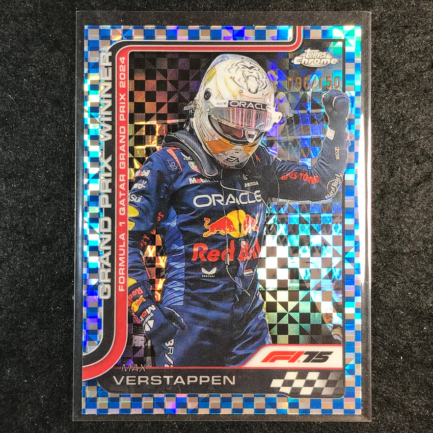2025 Topps Chrome F1 MAX VERSTAPPEN Blue Checker Flag 96/150 #115