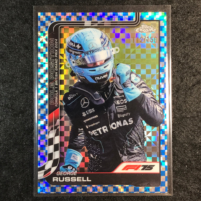 2025 Topps Chrome F1 GEORGE RUSSELL Blue Checker Flag 112/150 #119