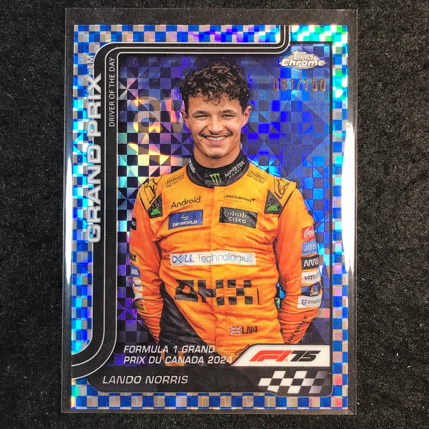 2025 Topps Chrome F1 LANDO NORRIS Blue Checker Flag 81/150 #130
