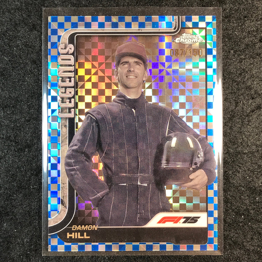2025 Topps Chrome F1 DAMON HILL Legends Blue Checker Flag 87/150 #150