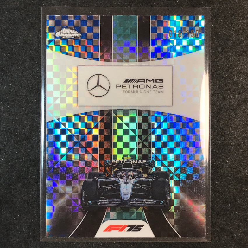 2025 Topps Chrome F1 MERCEDES-AMG PETRONAS Team Logo Blue Checker Flag 18/150