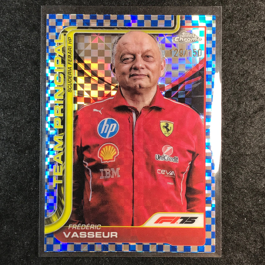 2025 Topps Chrome F1 FREDERIC VASSEUR Blue Checker Flag 129/150 #193