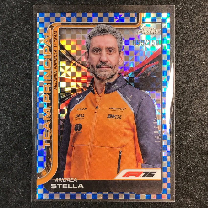 2025 Topps Chrome F1 ANDREA STELLA Team Principal Blue Checker Flag 59/150 #194