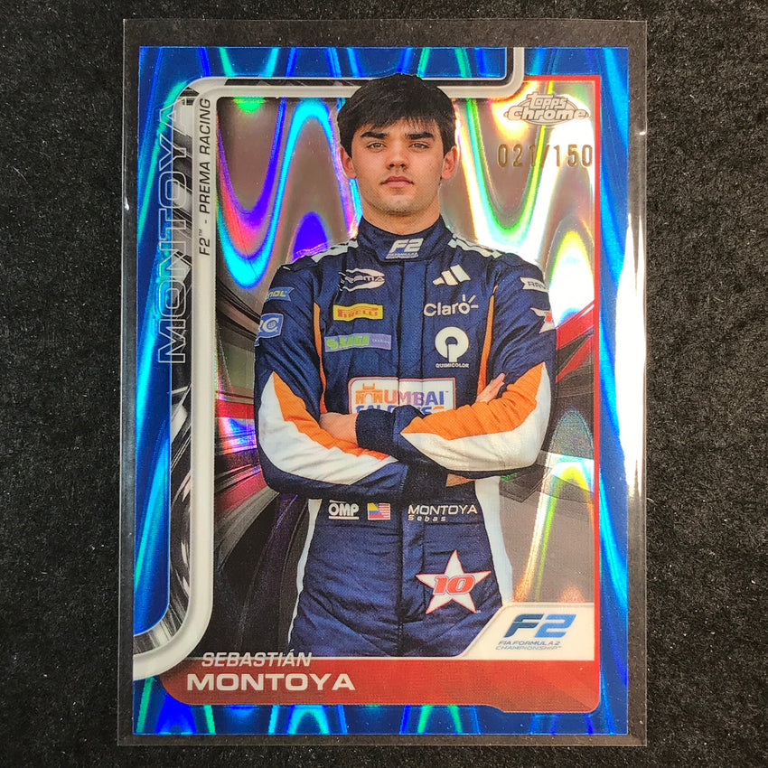 2025 Topps Chrome F1 SEBASTIAN MONTOYA Blue RayWave 21/150 #30