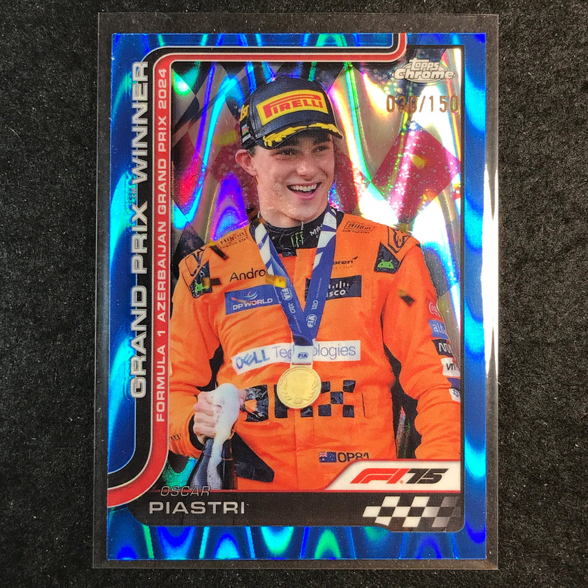 2025 Topps Chrome F1 OSCAR PIASTRI Blue RayWave 30/150 #109