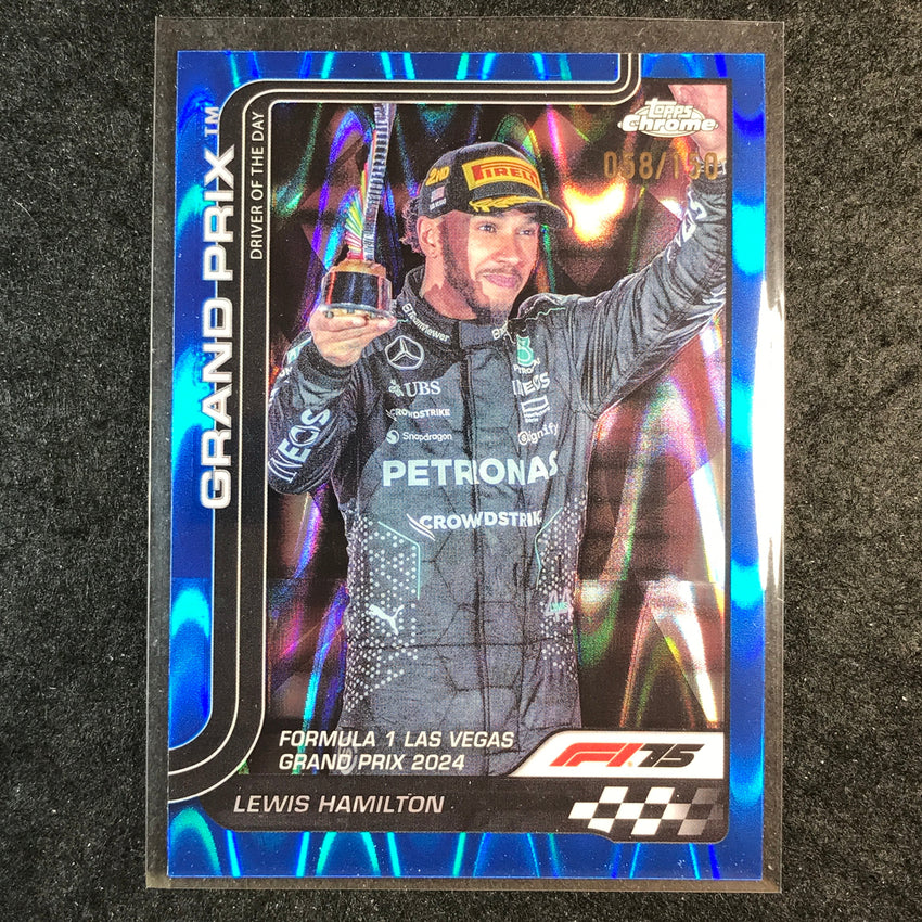 2025 Topps Chrome F1 LEWIS HAMILTON Blue RayWave 58/150 #143