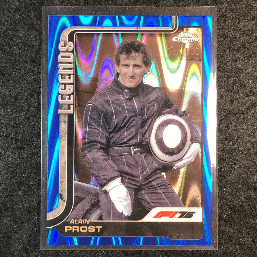 2025 Topps Chrome F1 ALAIN PROST Legends Blue RayWave 134/150 #149