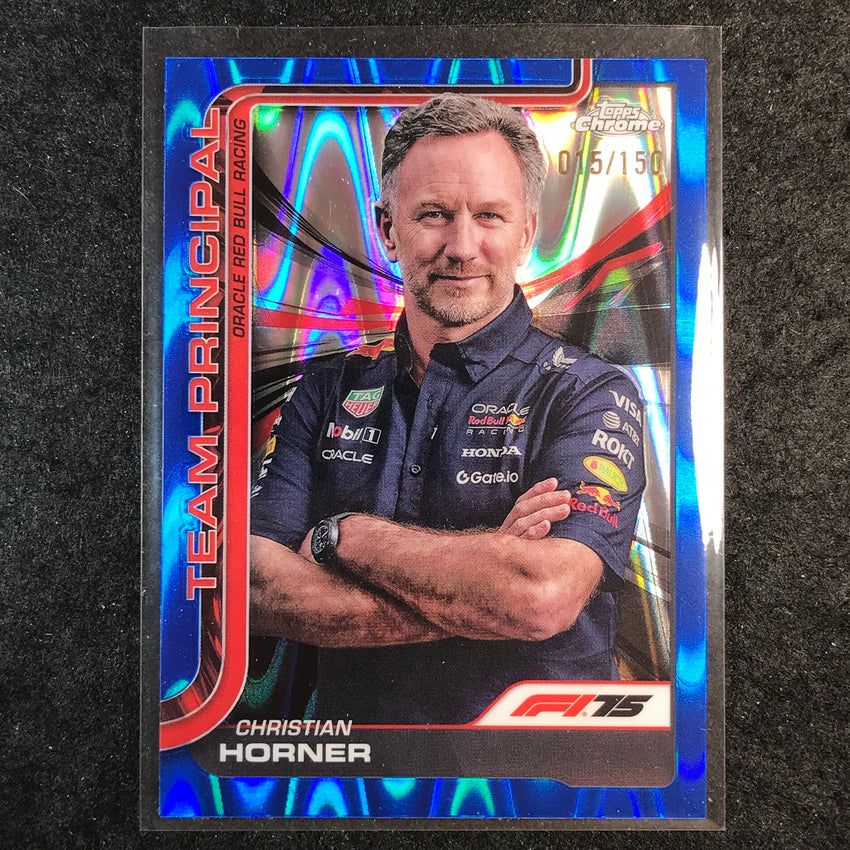 2025 Topps Chrome F1 CHRISTIAN HORNER Team Principal Blue RayWave 15/150 #192