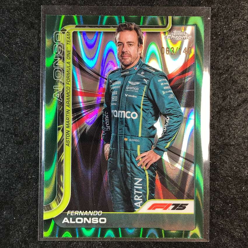 2025 Topps Chrome F1 FERNANDO ALONSO Forest Green RayWave 63/140 #9