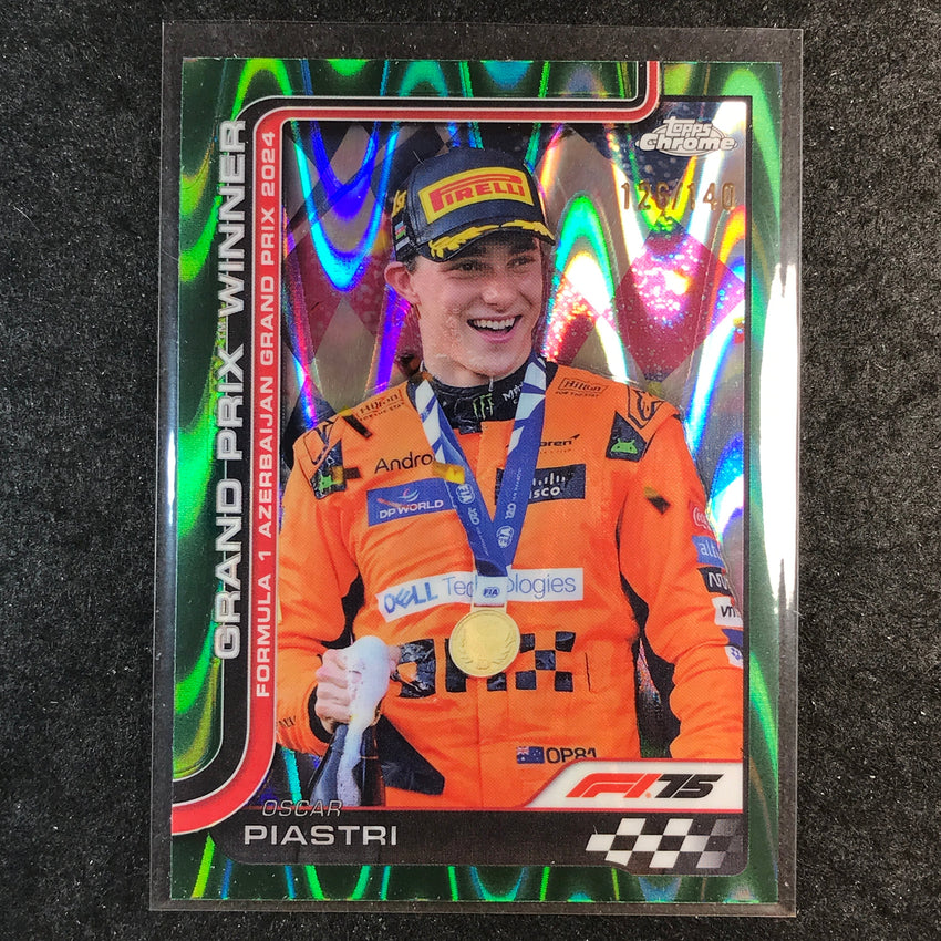 2025 Topps Chrome F1 OSCAR PIASTRI Forest Green RayWave 126/140 #109