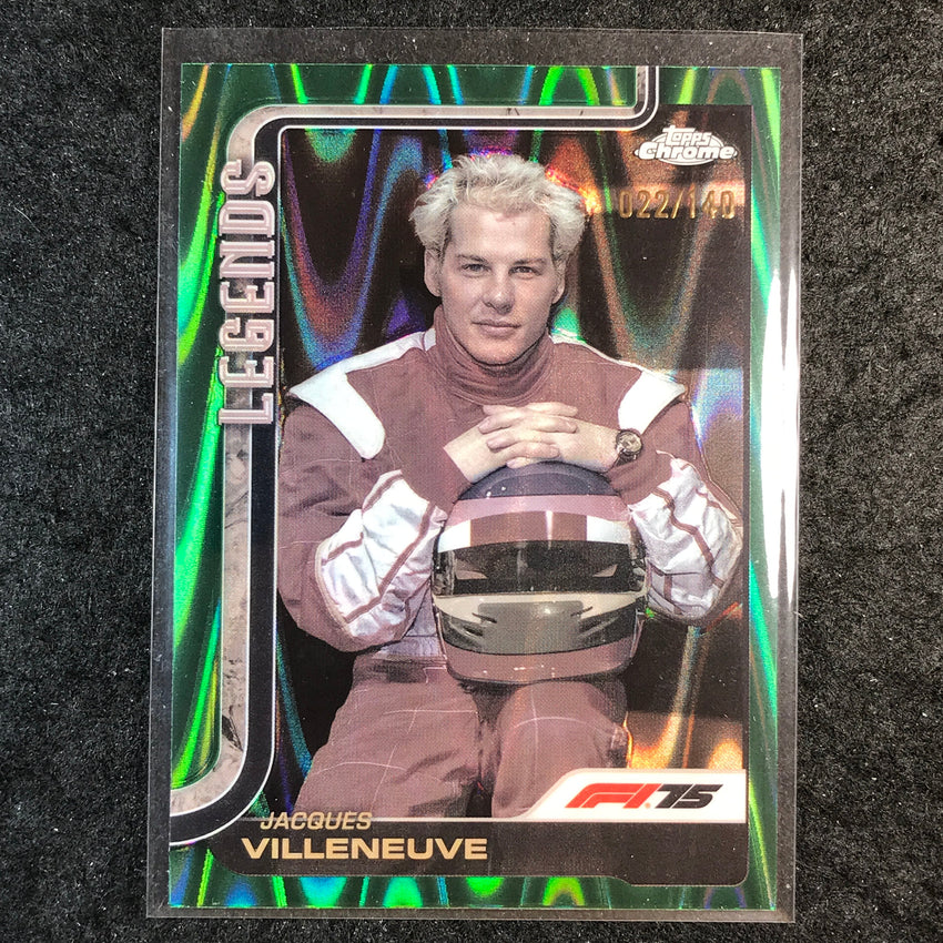 2025 Topps Chrome F1 JACQUES VELLENEUVE Legends Forest Green RayWave 22/140 #163