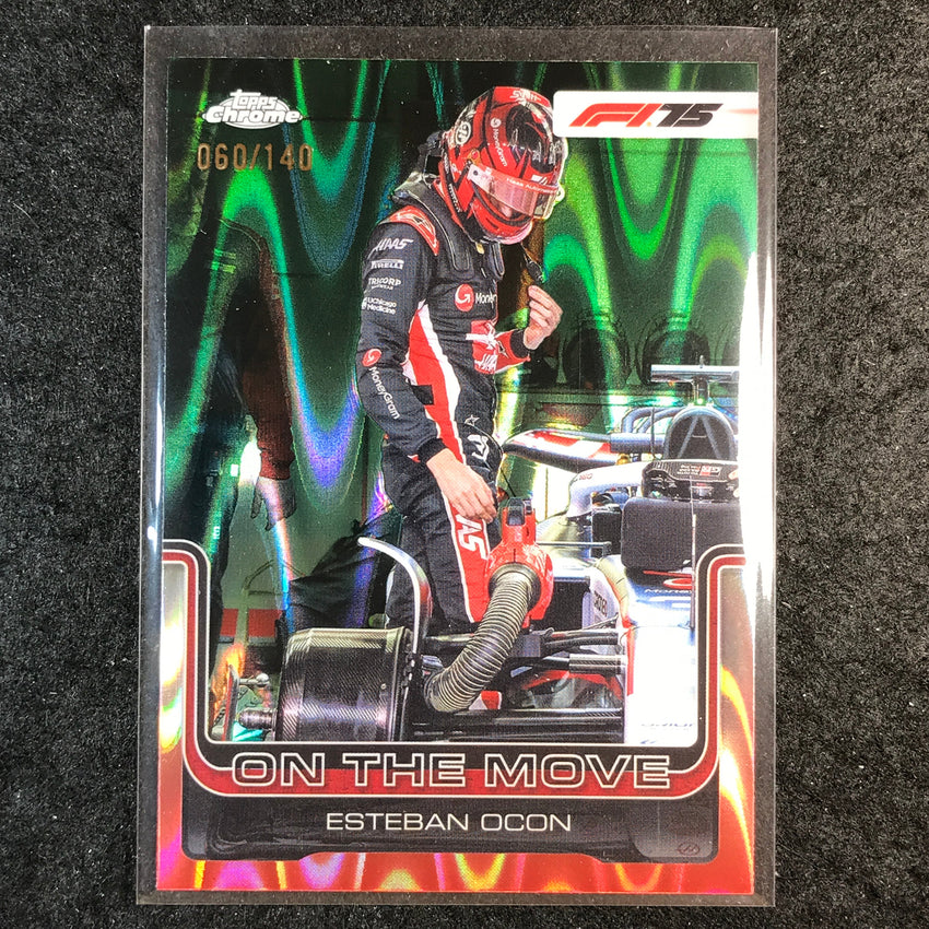 2025 Topps Chrome F1 ESTEBAN OCON On the Move Forest Green RayWave 60/140 #190