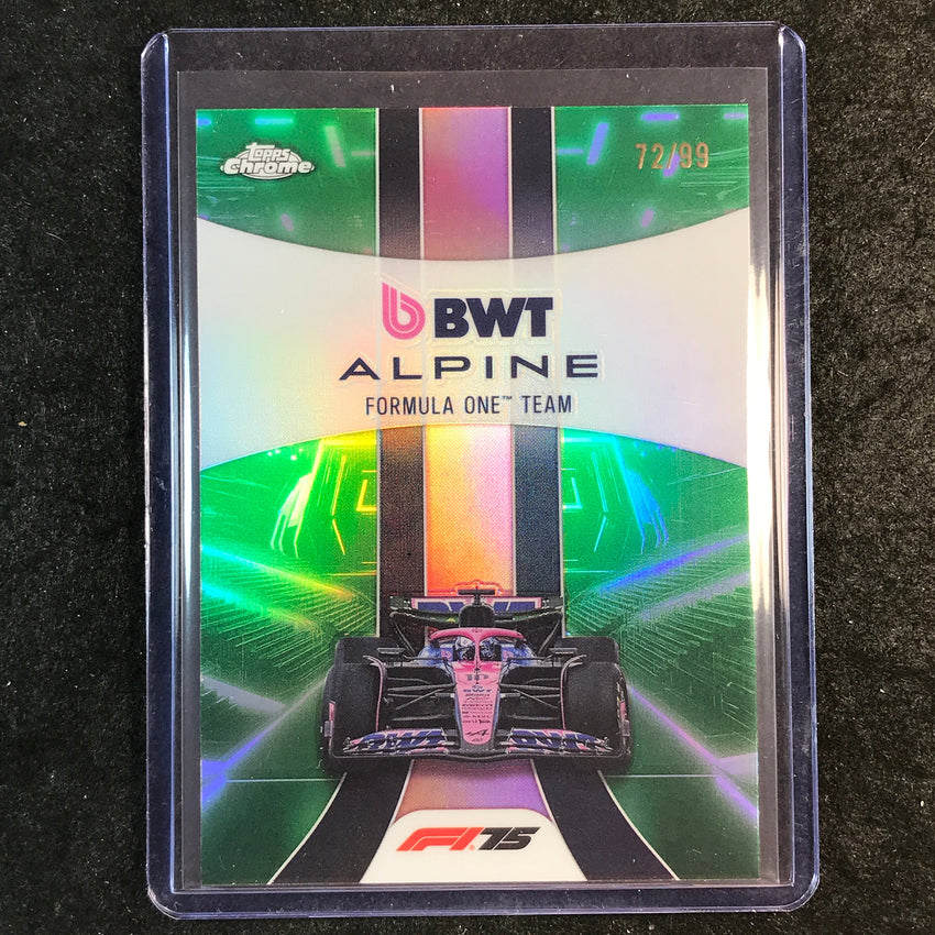 2025 Topps Chrome F1 BWT ALPINE Team Logo Green 72/99 #181