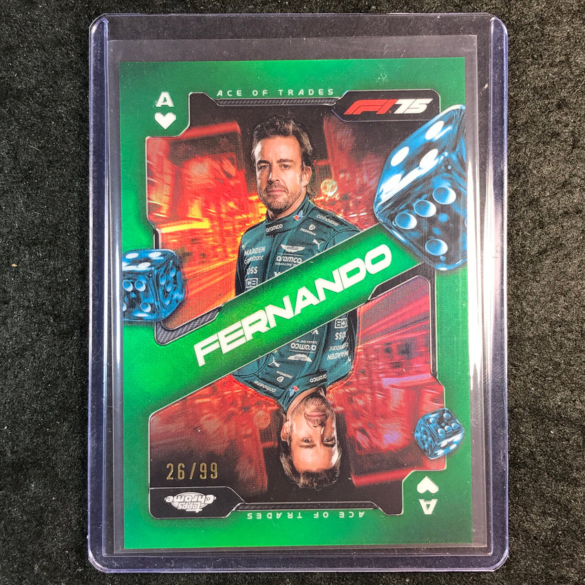 2025 Topps Chrome F1 FERNANDO ALONSO Ace of Trades Green 26/99 #6
