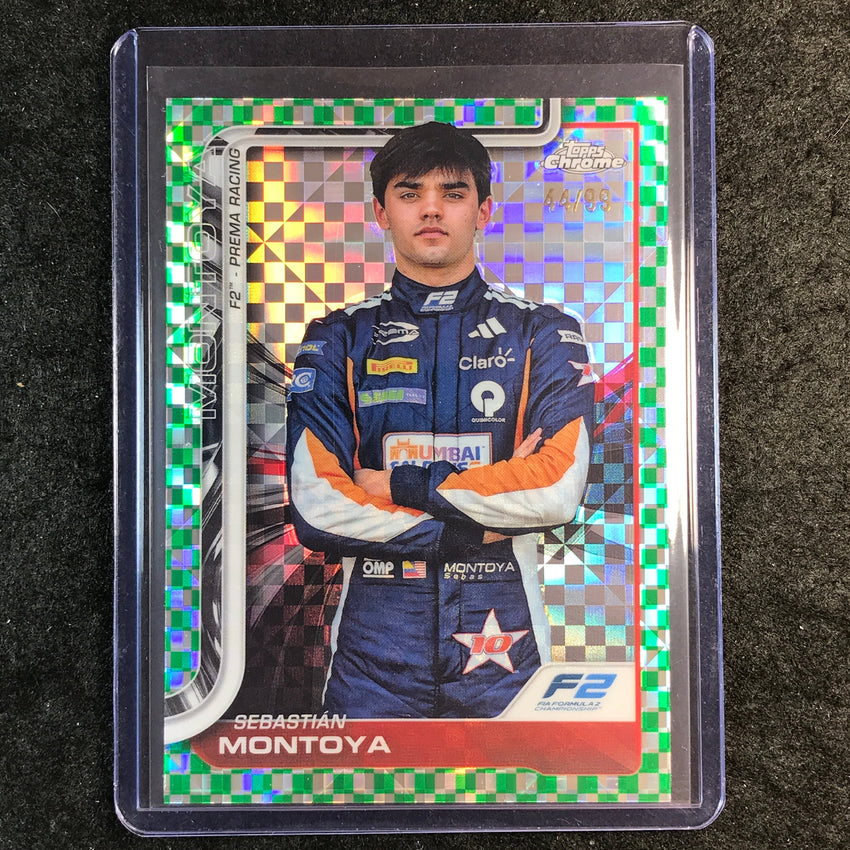 2025 Topps Chrome F1 SEBASTIAN MONTOYA Green Checker Flag 44/99 #30