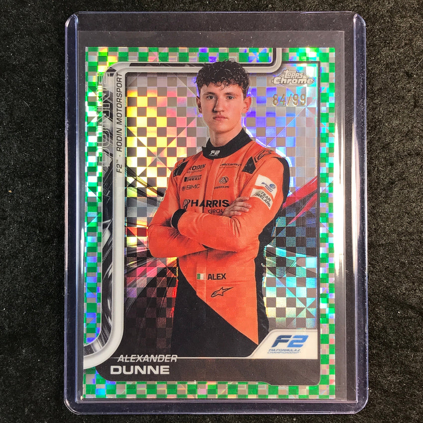 2025 Topps Chrome F1 ALEXANDER DUNNE Green Checker Flag 84/99 #35