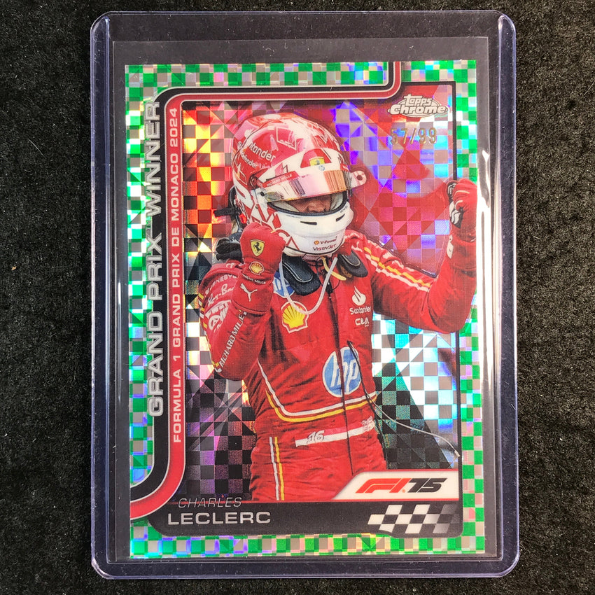 2025 Topps Chrome F1 CHARLES LECLERC Green Checker Flag 57/99 #100