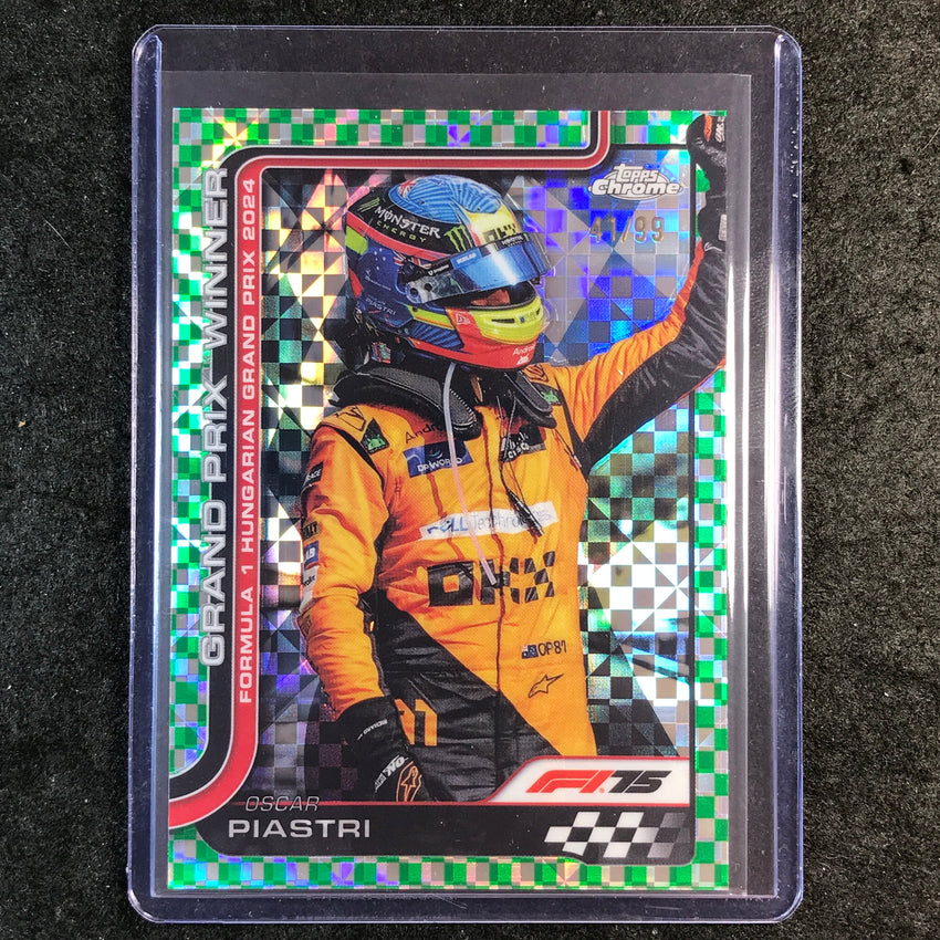 2025 Topps Chrome F1 OSCAR PIASTRI Green Checker Flag 41/99 #105