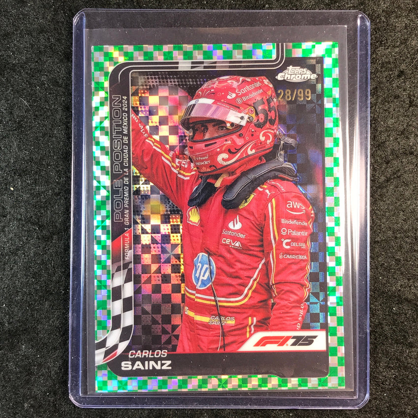 2025 Topps Chrome F1 CARLOS SAINZ Green Checker Flag 28/99 #121