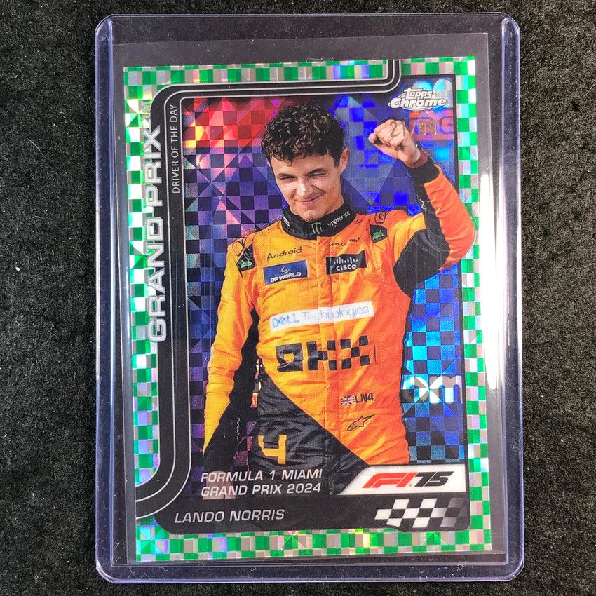 2025 Topps Chrome F1 LANDO NORRIS Green Checker Flag 21/99 #127