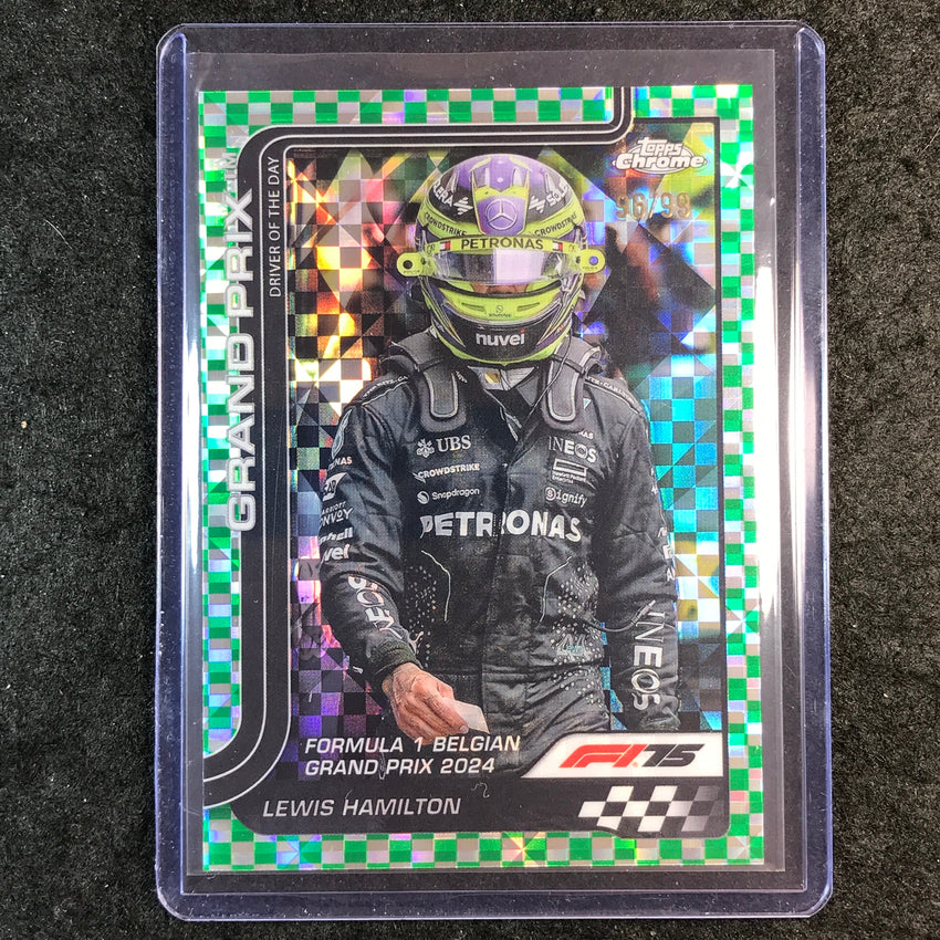 2025 Topps Chrome F1 LEWIS HAMILTON Green Checker Flag 96/99 #135