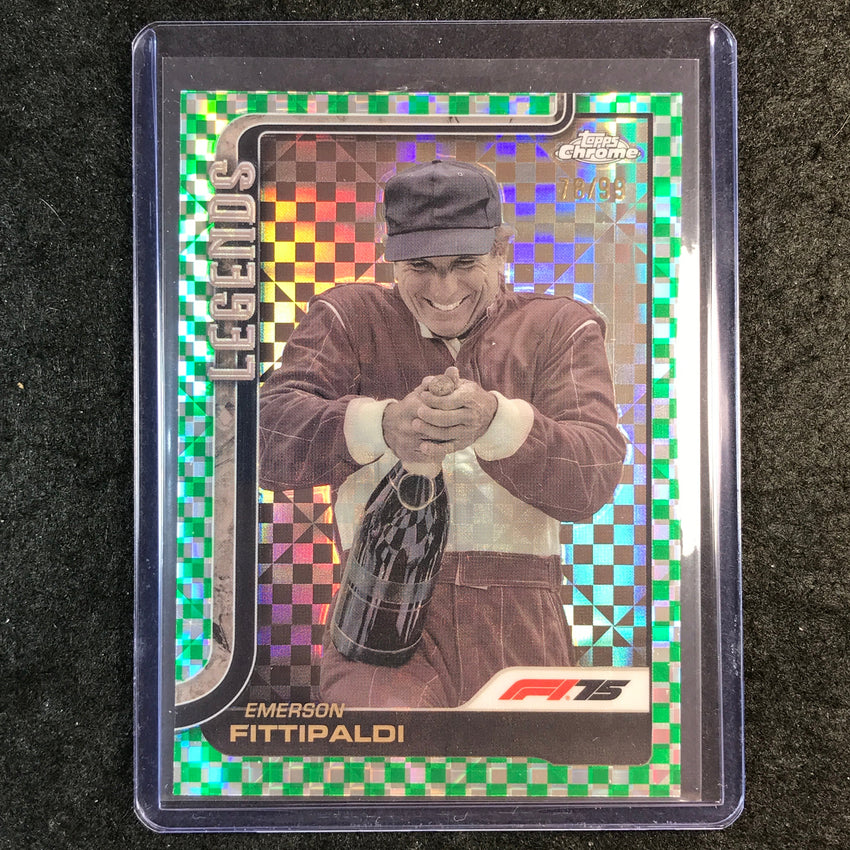 2025 Topps Chrome F1 EMERSON FITTIPALDI Legends Green Checker Flag 78/99 #152